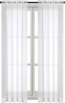 Sheer pocket top panels 220W X 107" Inch long white sold as a pair