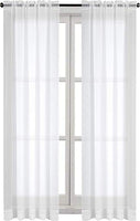 Sheer pocket top panels 220W X 120" Inch long white sold as a pair