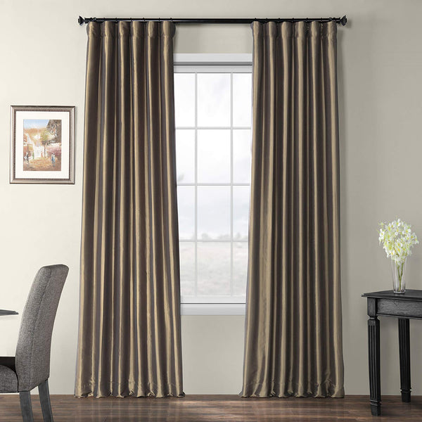  Half Price Drapes PTCH-BO005-108 Blackout Faux Silk Taffeta Curtain