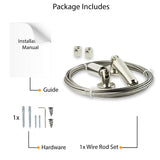 Stainless Steel Curtain Drape Wire Rod Set Multi-Purpose Set Hang Photos, Notes, Art by Fasthomegoods