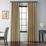 HPD Half Price Drapes Blackout Faux Silk Taffeta Curtain, Golden Spice tan