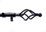 Twist finial rod 48 - 84 inches Black by Drapery King Toronto