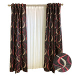 Bronze with Red and Gold Wavy Embroidered Feathers