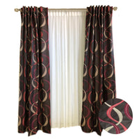 Bronze with Red and Gold Wavy Embroidered Feathers