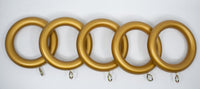 1 3/4" Wood Rings (14 rings) Gold Color / 35mm  / 1 3/8 rod