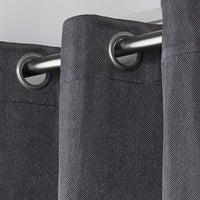 D.K. Home Curtains Woven Blackout Grommet Top Panel, Dark Gray  75 W X 96 L