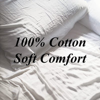 Vanme 100% Cotton 4 Pieces Bed Sheets Set, Fitted Bed Sheet, Flat Bed Sheet, Pillowcase, White, Plain, Cotton Sheets, Comfort Sheets, King Bed Sheets, Queen Bed Sheets (Queen / King)