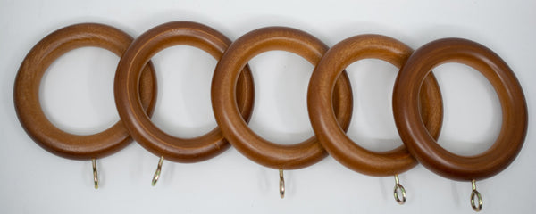1 3/4" Wood Rings (14 rings) Walnut Color