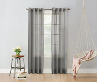 No. 918 Emily Sheer Voile Grommet Curtain Panel, 59" x 96", Charcoal Gray $29.99 Pair
