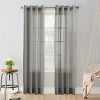 Sheer Grommet top panels 52 W x 96" long Gray sold as a pair