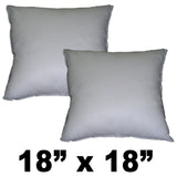Square Polyester Fill Pillow Form 18 X 18 SET of 2