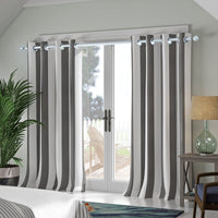 Gray Stripe OUTDOOR SUNBRELLA® CANVAS DRAPERY 52 x 96
