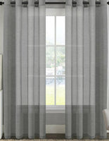 Grommet Linen Look Lined Color Gray 50 x 108 long Zenia