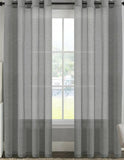 Grommet Linen Look Lined Color Gray 50 x 108 long Zenia