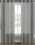 Grommet Linen Look Lined Color Gray 50 x 108 long Zenia
