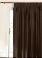 Pinch pleated Lined Drapery panels 150w x 95L espresso sold as a pair