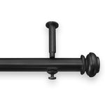 Christian style Single Curtain Rod and Hardware Set satin black 48 - 86