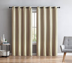 Faux Silk Grommet Curtain Panels Lined - 54"W x 96"H  Taupe
