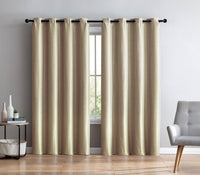 Faux Silk Grommet Curtain Panels Lined - 54"W x 108"H  Taupe