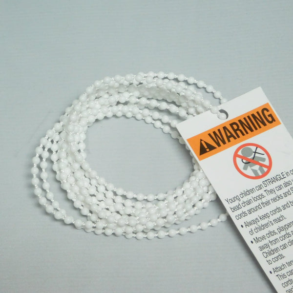 10 White Plastic Roller Shade Beaded Chain Loop