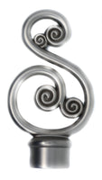 Scroll Finial For Curtain Rod (28mm) 1 1/8 inch Diameter