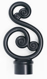 Scroll Finial For Curtain Rod (28mm) 1 1/8 inch Diameter