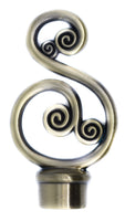 Scroll Finial For Curtain Rod (28mm) 1 1/8 inch Diameter