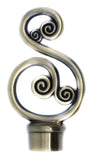 Scroll Finial For Curtain Rod (28mm) 1 1/8 inch Diameter
