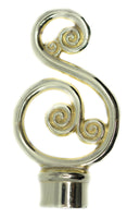 Scroll Finial For Curtain Rod (28mm) 1 1/8 inch Diameter