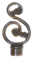 Scroll Finial For Curtain Rod (28mm) 1 1/8 inch Diameter