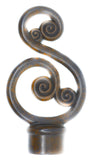 Scroll Finial For Curtain Rod (28mm) 1 1/8 inch Diameter