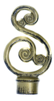Scroll Finial For Curtain Rod (28mm) 1 1/8 inch Diameter