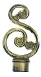 Scroll Finial For Curtain Rod (28mm) 1 1/8 inch Diameter