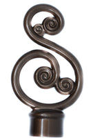 Scroll Finial For Curtain Rod (28mm) 1 1/8 inch Diameter