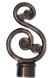 Scroll Finial For Curtain Rod (28mm) 1 1/8 inch Diameter