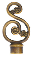 Scroll Finial For Curtain Rod (28mm) 1 1/8 inch Diameter