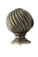 Resin Ball Finial, 2" inch Rod (50mm) f12 Pewter