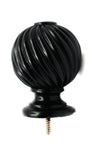 Resin Ball Finial, 2" inch Rod (50mm) f59 Black, Drapery King Toronto