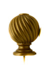 Resin Ball Finial, 2" inch Rod (50mm) F77 Gold, Drapery King Toronto