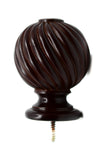 Resin Ball Finial, 2" inch Rod (50mm) F83 Mahogany