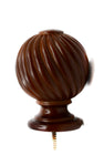 Resin Ball Finial, 2" inch Rod (50mm) F88 Walnut