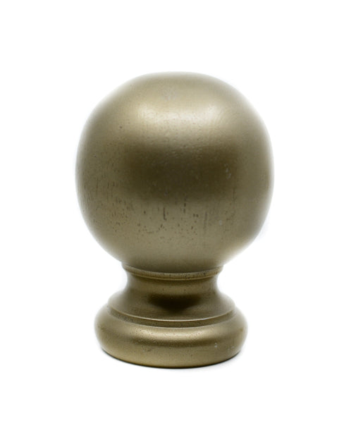 Wood Ball Finial, 2" inch Rod (50mm) f12 Pewter