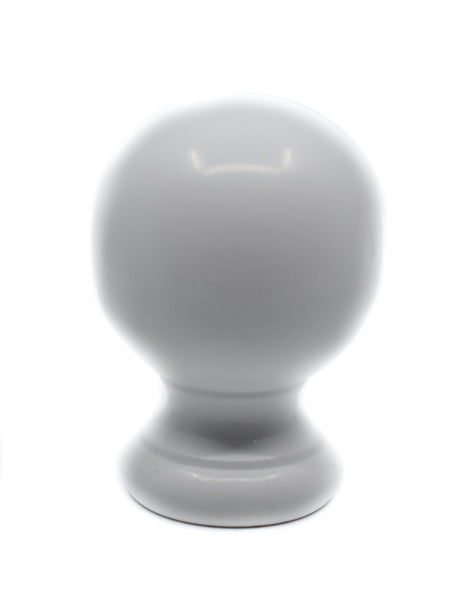 Wood Ball Finial, 2" inch Rod (50mm) F25 White