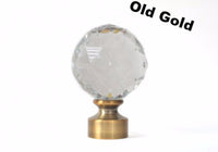 Dynasty Crystal Finial 1-3/8"(35mm)  old gold, antique brass (Set of 2)