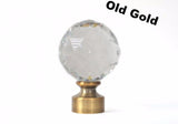 Dynasty Crystal Finial 1-3/8"(35mm)  old gold, antique brass (Set of 2)