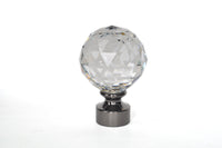 Dynasty Crystal Finial 1-3/8"(35mm) Polished Graphite (Pair) Black Nickel