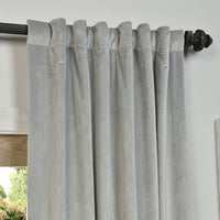 Tantra Velvet Curtain Panel with Lining and Back-tabs - ASH 52 x 96