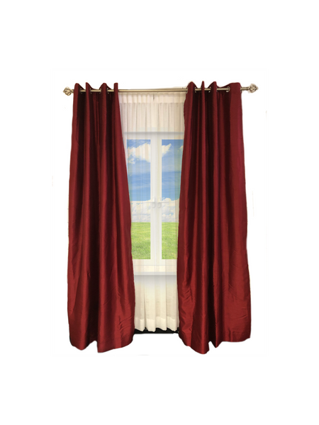 Exclusive Fabrics & Furnishing Blackout Faux Silk Taffeta Curtain Panel 108" long