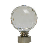 Dynasty Crystal Finial 1-3/8"(35mm) Pewter sold as (Pair)