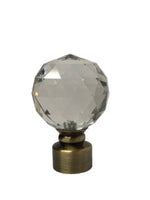 Dynasty Crystal Finial 1-3/8"(35mm)  old gold, antique brass (Set of 2)
